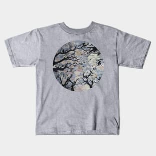 Creepy crows cawing Under the October Moon Kids T-Shirt